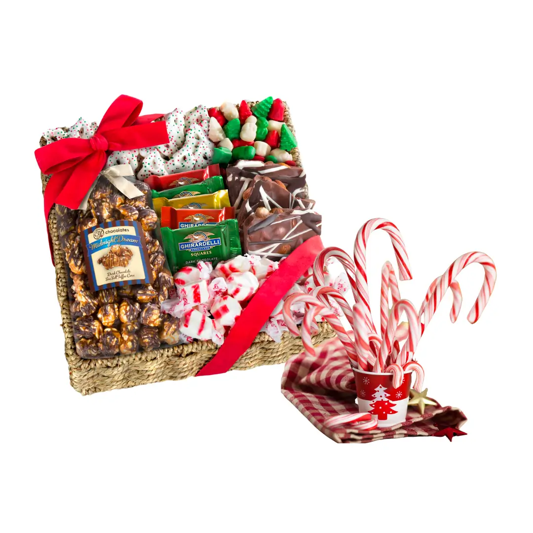 Midiron Christmas Chocolate Basket | Festival Gift Hamper | Chocolate Gifts  For Christmas & New Year | Christmas Chocolate for Gifting | X-mas  Chocolates Basket in Pack 2 (Red & Green) :